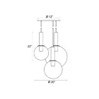 Sonneman 3763.38 3-Lights 60W Satin Brass Chandelier