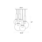 Sonneman 3765.38 5-Lights 60W Satin Brass Chandelier