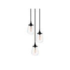 Sonneman 4293.25 3 Lights Satin Black 75W Chelsea Pendant