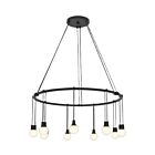 Sonneman S1E24K-JC06XX09-RP03 9-Lights 27W Satin Black Chandelier