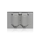 Leviton WM1D-SGY Gray Single Gang Weatherproof Duplex Cover