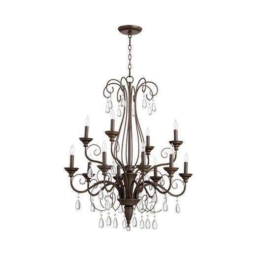  Quorum Lighting Vesta 6001-12-86 12-Light Oiled Bronze Chandelier