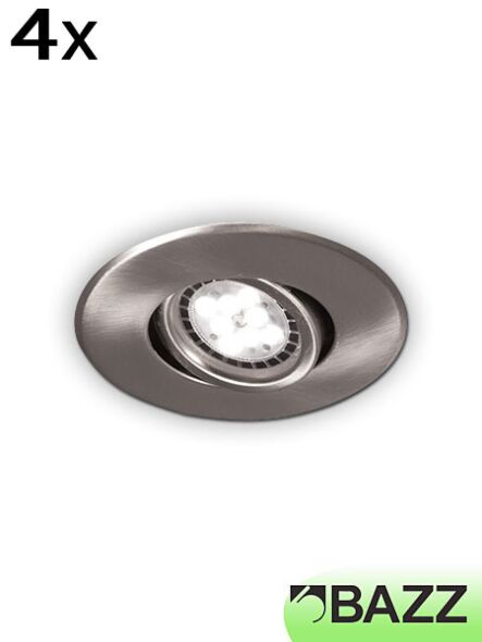 bazz 310 series 7w led recessed light brushed chrome (4-pack) 310l7bm4