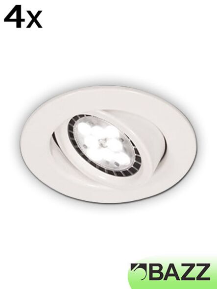 bazz flex3 series low-profile 7w led recessed light white trim (4-pack) 313lp7w4
