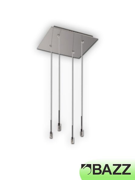 bazz lubik 4 light chrome single pendant p13x34ch