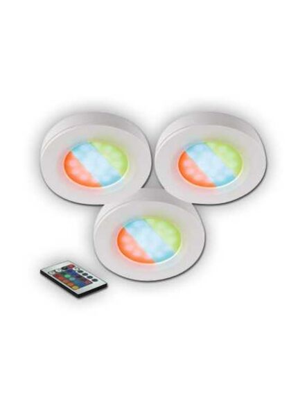 bazz 3 pack led pucks for under-cabinet 6w rgb u00073rg