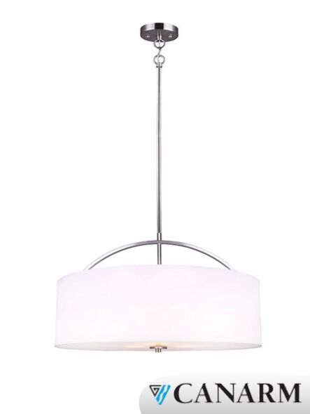 canarm drum ich296b03bn24 3-light brushed nickel chandelier