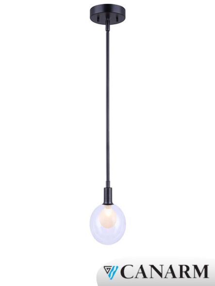 canarm healey ipl346b01bk9 1-light black pendant light