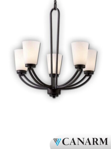 Canarm Somerset 5 Light Oil Rubbed Bronze Chandelier ICH421A05ORB (fixturewshade)