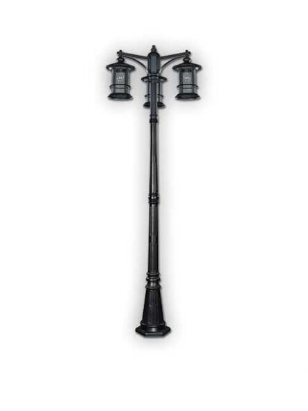 canarm treehouse 3 light black post light iol156bk