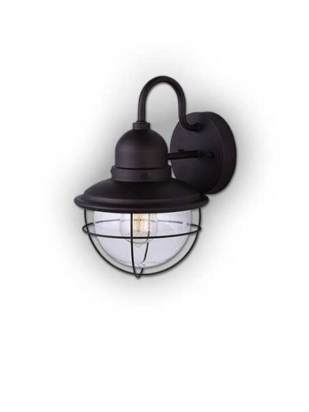 canarm lohan 1 light black wall light iol254bk
