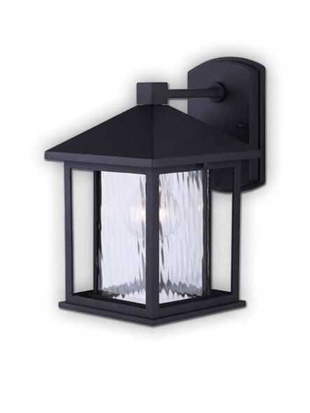 canarm west black wall light iol283bk