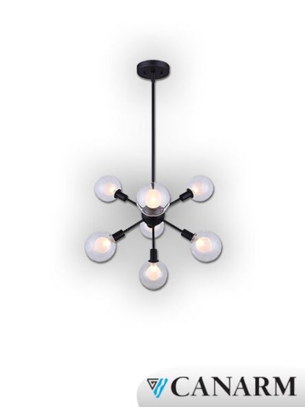 canarm healey 7 lights black pendant light ipl346b07bk