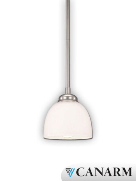 Canarm Kym Collection 1 Light Brushed Nickel Pendant Light IPL439A01BN (fixturewshade)