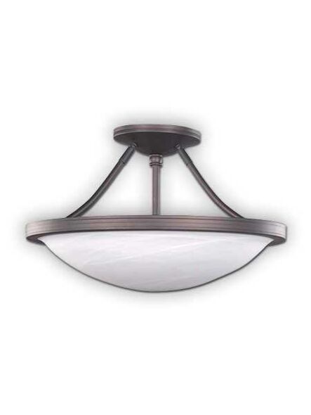 Canarm Alabaster 3 Light Oil Rubbed Bronze Semi-Flush ISF41 ORB 