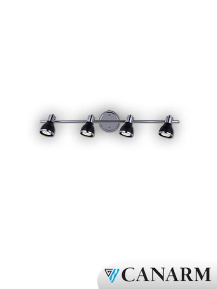 canarm plaza 4 lights black and chrome wall light it581a04bkc10