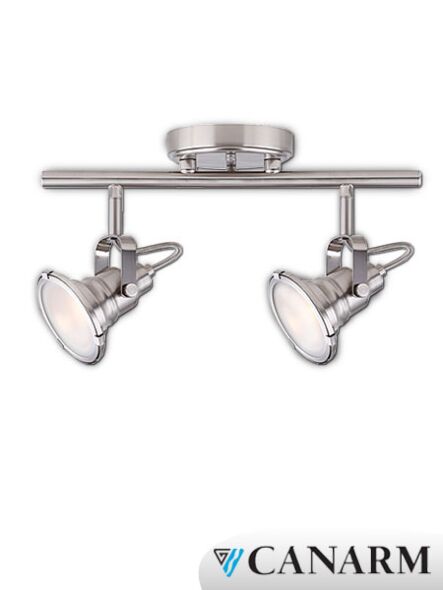 canarm cine 2 lights brushed nickel fixture it631a02bn9