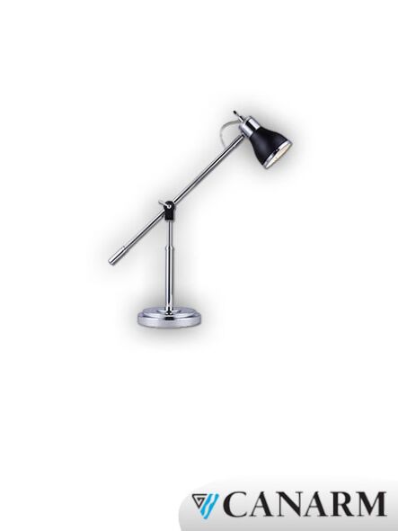 canarm plaza 1 light black and chrome table lamp itl581a20bkc