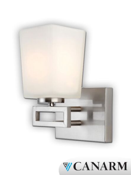canarm alexa 1 light brushed nickel wall light ivl471a01bn