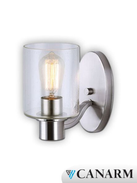 Canarm Portland 1 Light Brushed Nickel Wall Light IVL531A01BN (fixturewshade)