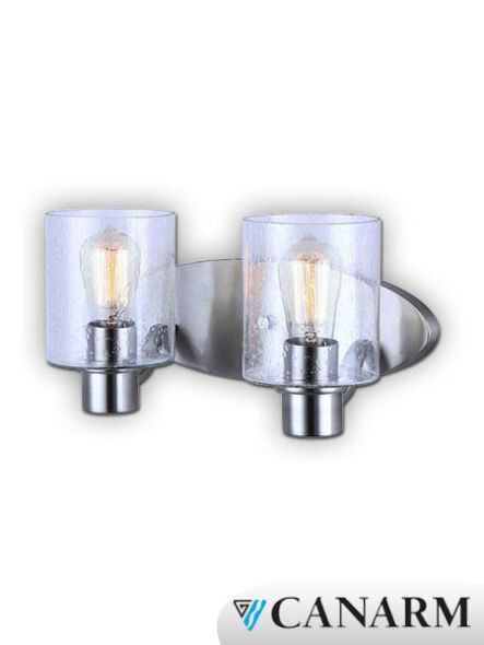 Canarm Portland 2 Light Brushed Nickel Wall Light IVL531A02BN (fixturewshade)Back