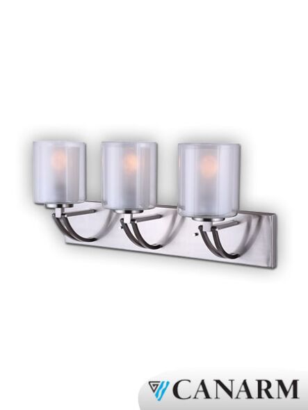 Canarm Bay 3 Light Brushed Nickel Wall Light IVL575A03BN (fixturewshade)