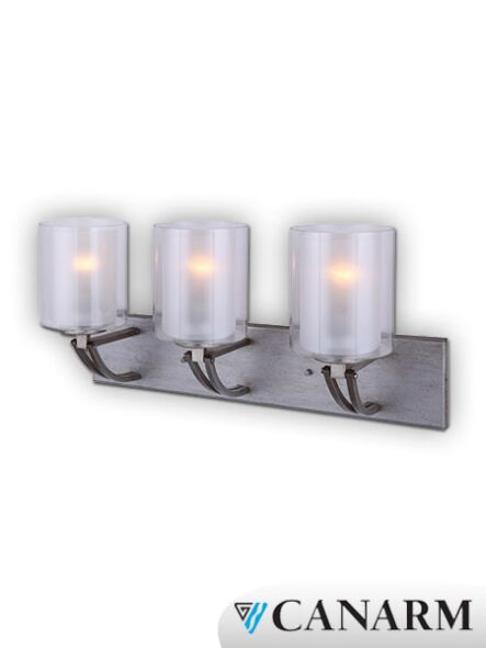 Canarm Bay 3 Light Historic Gold Wall Light IVL575A03HG (fixturewshade)