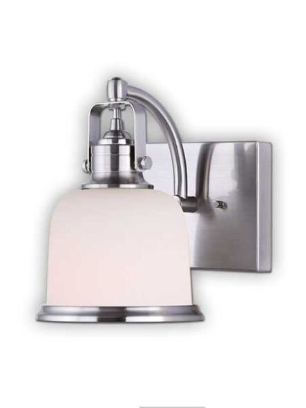 canarm flannigan 1 light brushed nickel wall light ivl627a01bn