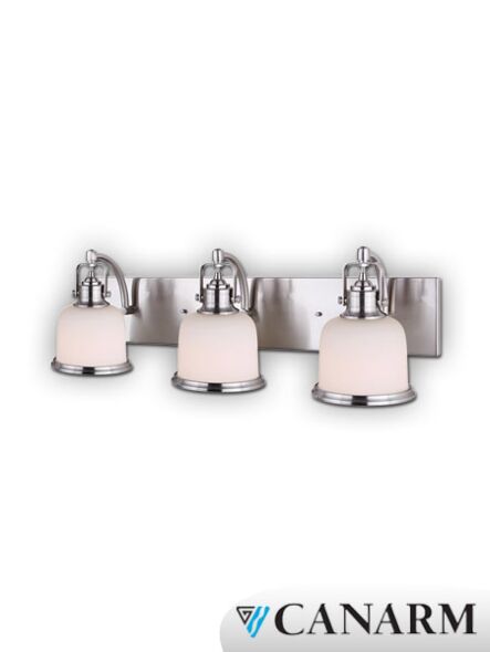 canarm flannigan 3 lights brushed nickel wall light ivl627a03bn