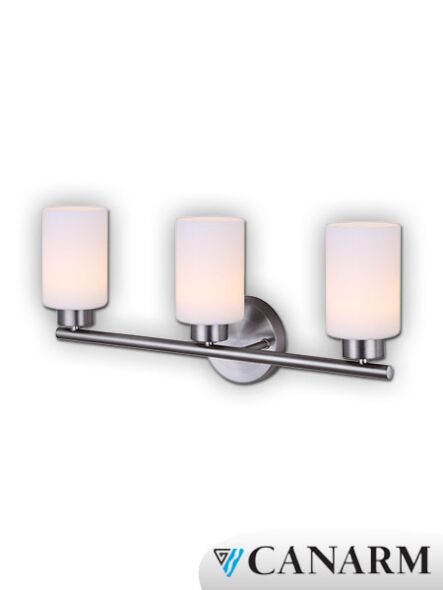 canarm beecher 3 lights brushed nickel wall light lvl107a03bn