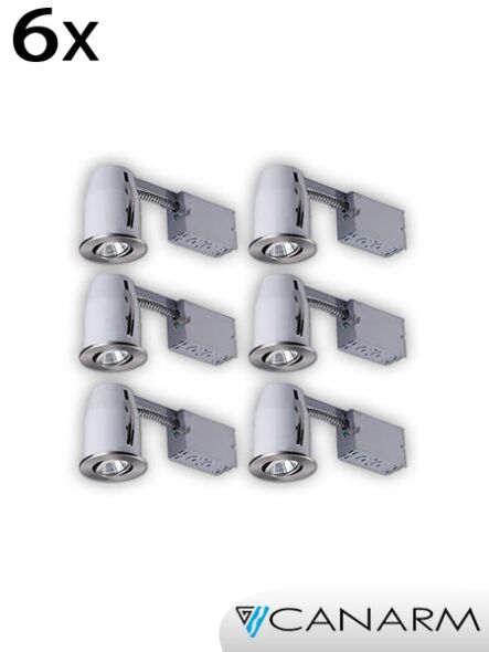 canarm 50w recessed light brushed nickel rn3rc1bpt–6c (6–pk)