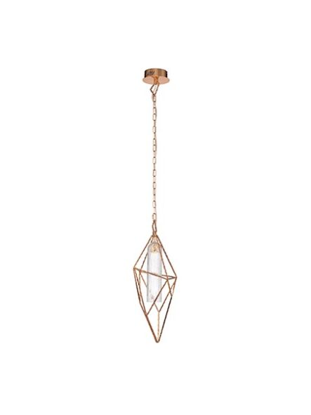 Eurofase Inc rose gold round pendant with elegant modern lighting design.
