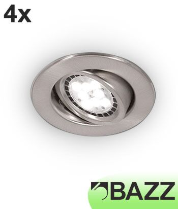 Bazz FLEX3 Series Low-Profile 7W LED Recessed Light Brushed Chrome Trim (4-pack) 313LP7B4