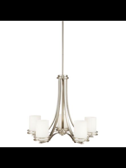 Kichler 1672NI 5-Lights Brushed Nickel 100W 1-Tier Chandelier