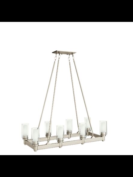Kichler 2943NI 8-Lights Brushed Nickel 60W Linear Chandelier