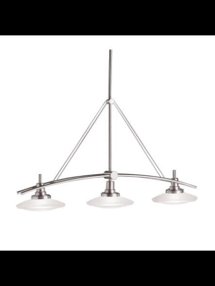 Kichler 2955NI 3-Lights Brushed Nickel 100W Linear Chandelier