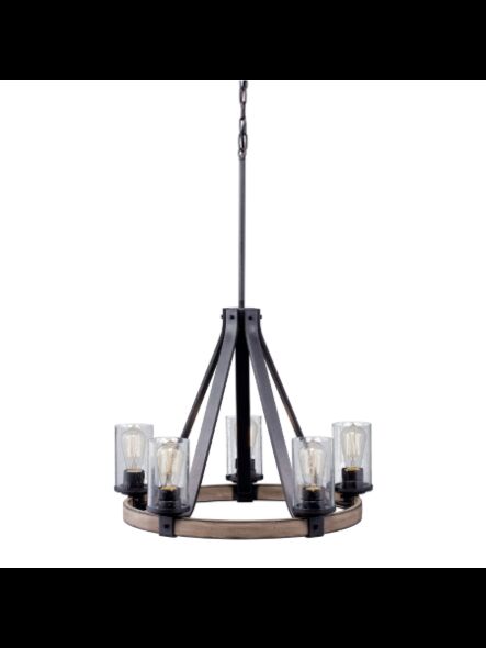 Kichler 34750 5-Lights Anvil Iron 60W 1-Tier Chandelier