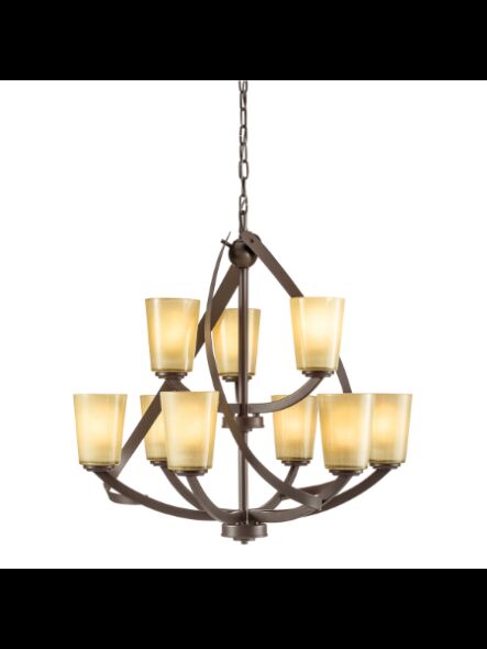 Kichler 34754 9-Lights Olde Bronze 60W 2-Tier Chandelier
