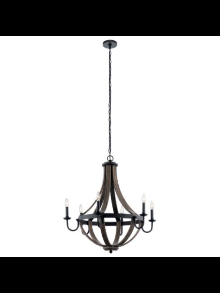 Kichler 34820 6-Lights Distressed Black 60W 1-Tier Chandelier