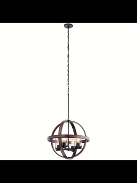 Kichler 34822 4-Lights Distressed Black 60W Pendant