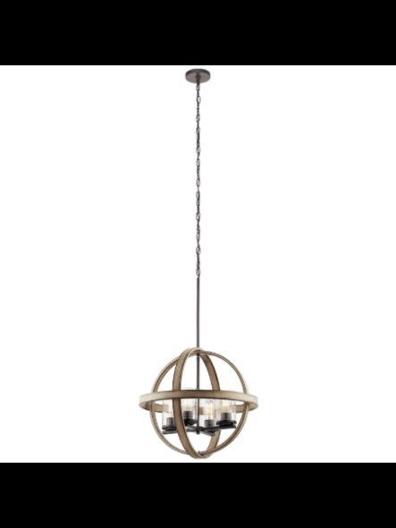 Kichler 34823 4-Lights Anvil Iron 60W Pendant