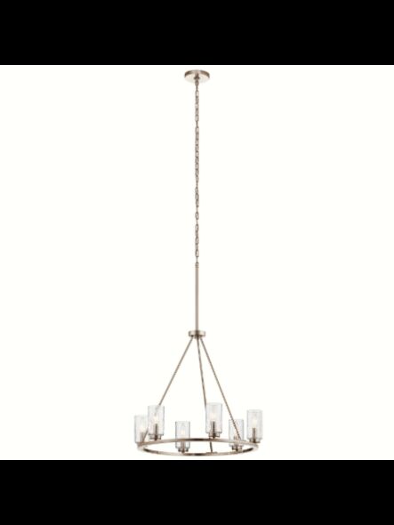 Kichler 34839 6-Lights Brushed Nickel 60W 1-Tier Chandelier
