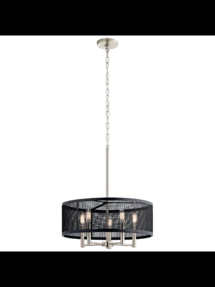 Kichler 34886 5-Lights Satin Black 60W Drum Pendant