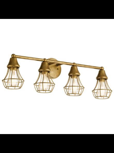 Kichler 37507 4-Lights Natural Brass 60W Vanity Light
