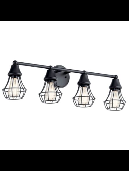 Kichler 37508 4-Lights Black 60W Vanity Light