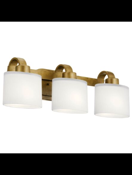 Kichler 37515 3-Lights Natural Brass 60W Vanity Light