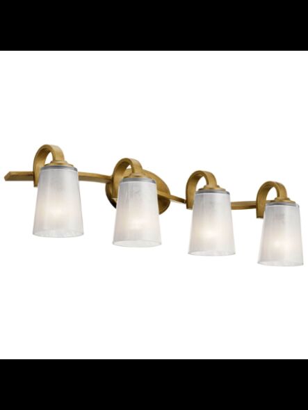 Kichler 37519 4-Lights Natural Brass 60W Vanity Light