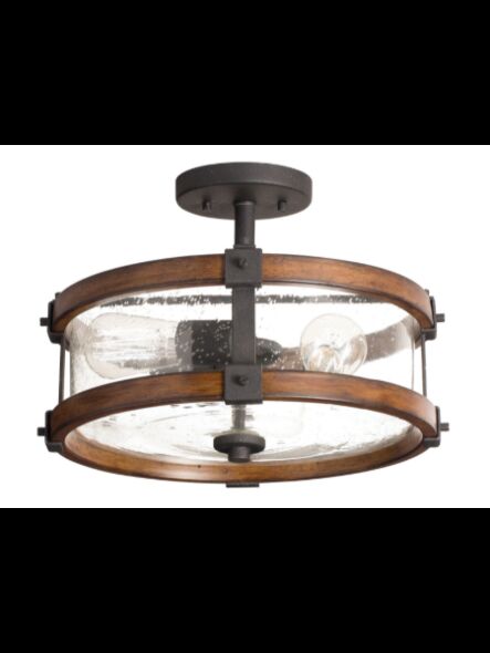 Kichler 38171 3-Lights Distressed Black 60W Semi-Flush Mount Ceiling Light