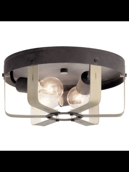 Kichler 38240 3-Lights Weathered Zinc 40W Flush Mount Ceiling Light
