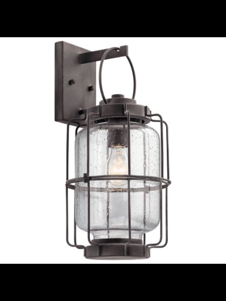 Kichler 39503 1-Light Weathered Zinc 60W Outdoor Wall Light